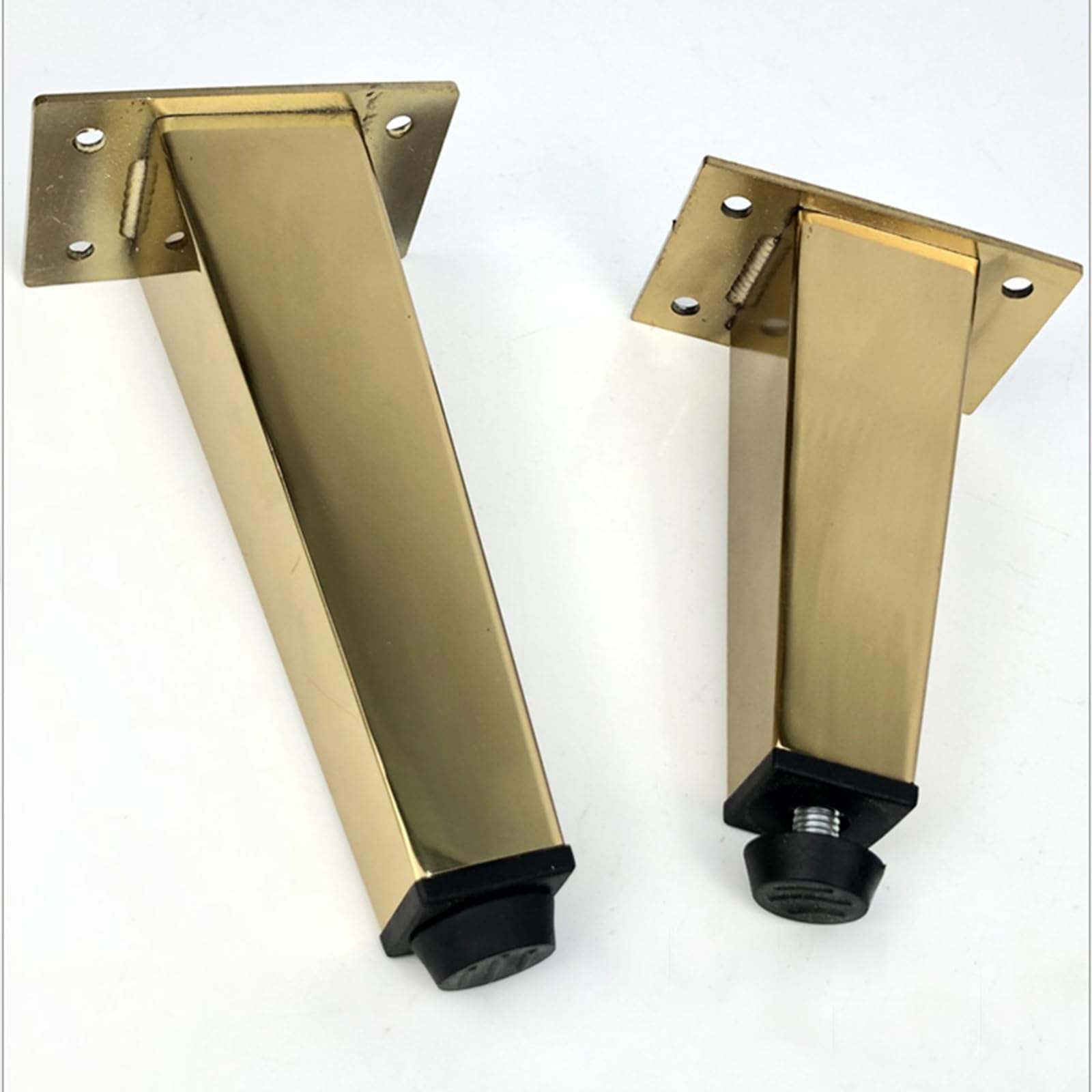 Patas de Mesa Regulables, 4 Piezas Pies de Muebles Regulables Pies Mesa Dorado Cepillado Patas Armario Acero Inoxidable | Galvanoplastia Pata para Cama Altura: 7-61cm Pata de Sofá Gabinete 31cm/12.2"
