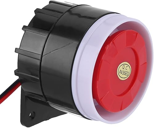 Miniatura 9 de Bocina de alarma, sirena de alarma con cable de 12 V CC con sistema de alarma de sonido, sonido lo suficientemente fuerte como para asustar a los