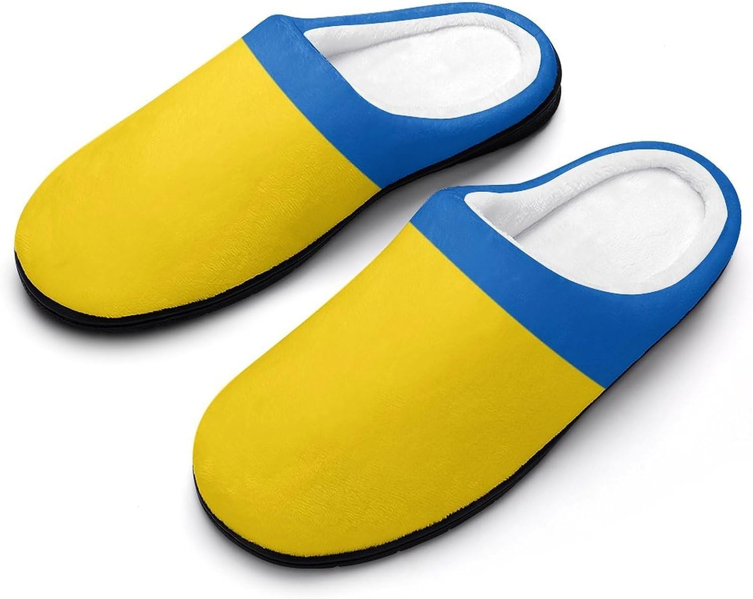 Flag of Ukraine Women's House Slippers Memory Foam Warm Shoes Spa Rubber Sole Indoor Outdoor