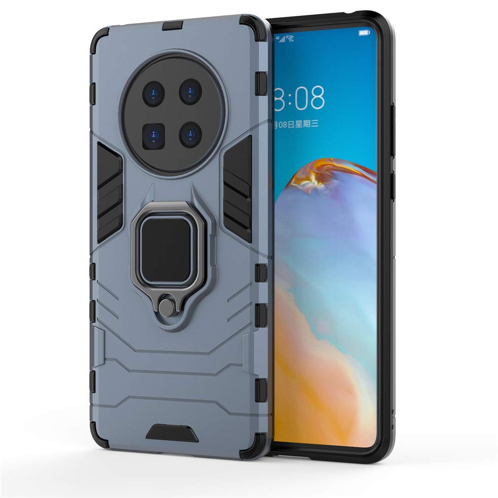 CHcase Huawei P40 Pro Funda, Anillo Metálico Sujeción Soporte Antichoque Rígido Caja (Funciona con el Montaje de Coche Magnético) Doble Capa Sólido Case Carcasa para Huawei P40 Pro -Black Plus Gray — view 34