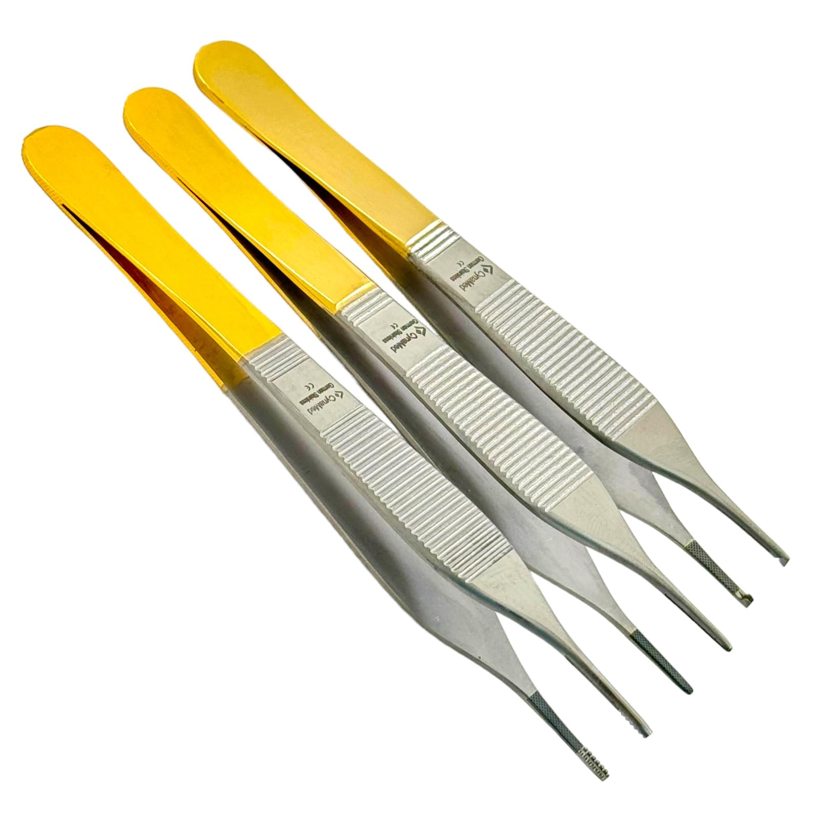 Premium German Stainless Tungsten Carbide TIP ADSON Forceps Tissue 1X2 Teeth ADSON Brown Forceps ADSON Dressing Forceps 4.75" Veterinary Instruments (