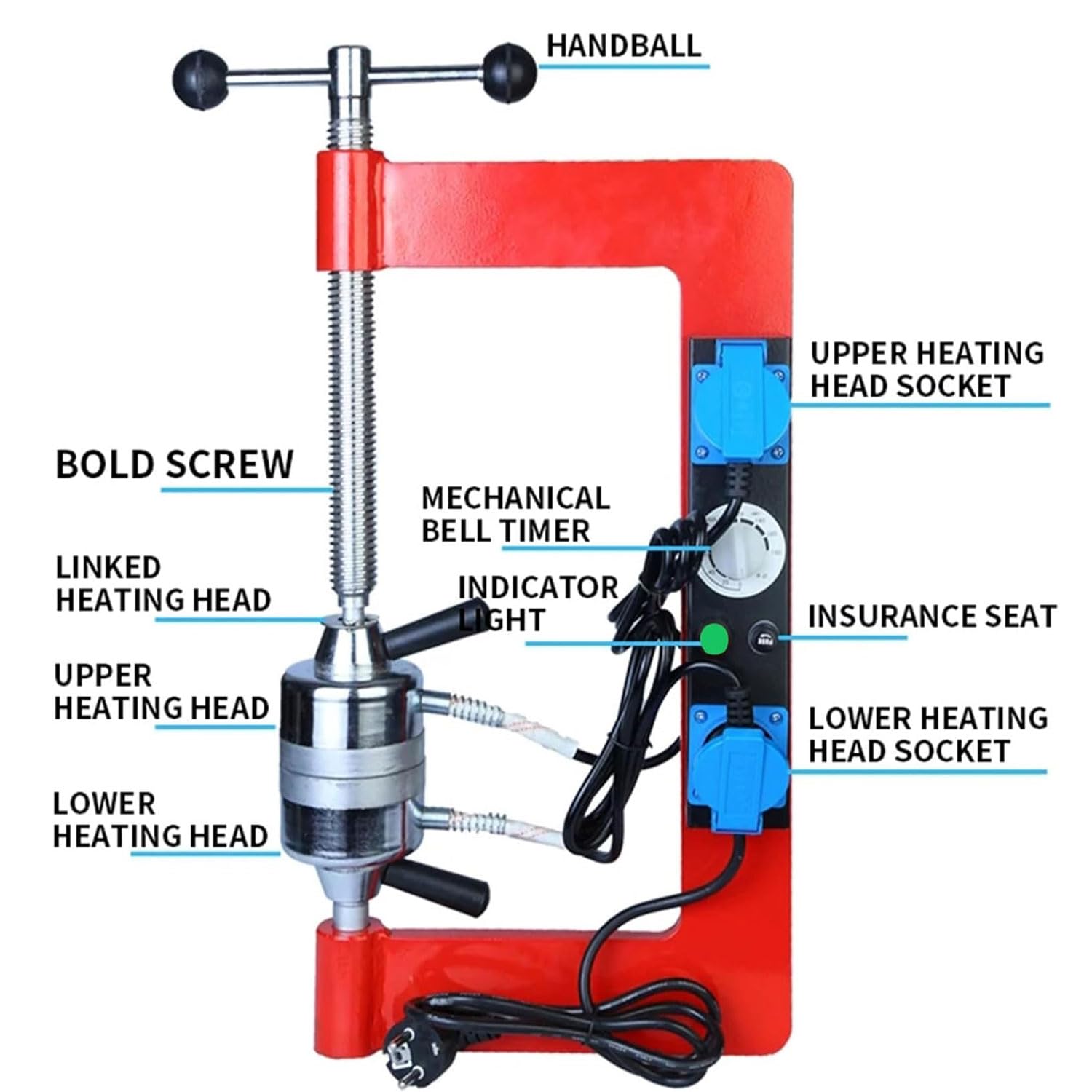 Macchina per la riparazione di pneumatici, sistema di vulcanizzazione sottovuoto automatico da 500 W con 8 stampi, kit di strumenti per la riparazione di pneumatici e riscaldamento, intervallo di
