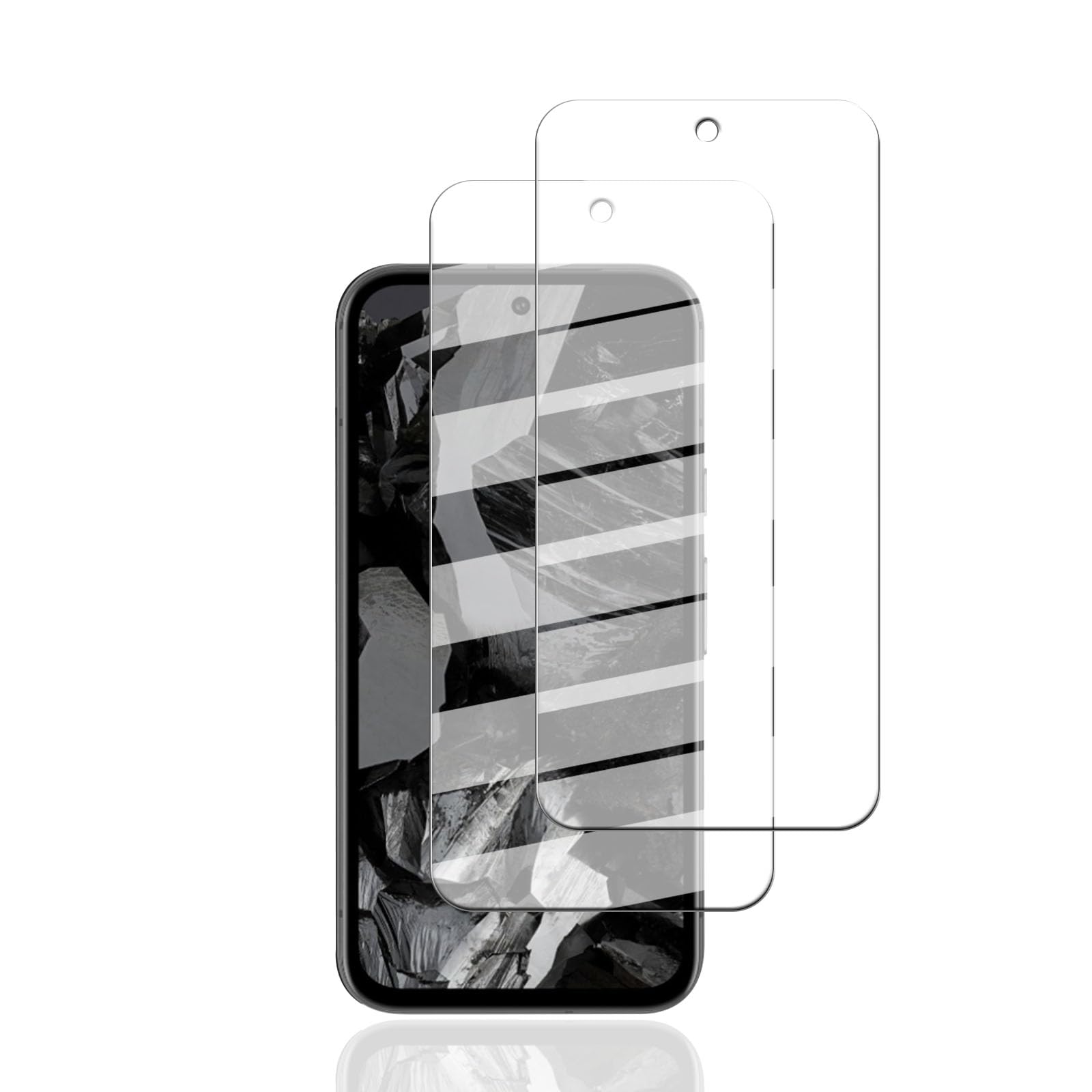 For Google Pixel 8a 用の2枚 ガラスフィルム 【日本旭硝子 硬度9H】 フィルム 強化ガラス 液晶 保護フィルム 3D Touch対応 、気泡ゼロ 、厚さ0.26mm超薄型 2.5D ラウンドエッジ加工 、无气泡0防指防散化玻璃膜