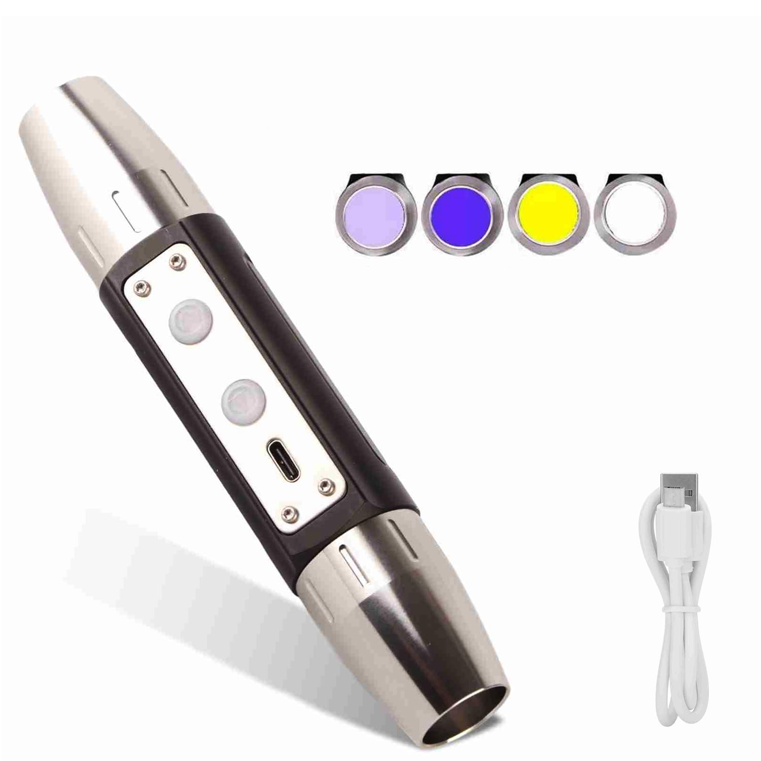 Yunir Jewelry Jade Appraisal Flashlight, Jewelry Detector Lamp Identification Flashlight, DX4 Four Light Source Jewelry Identification Pen, for Jewelry Appraisal