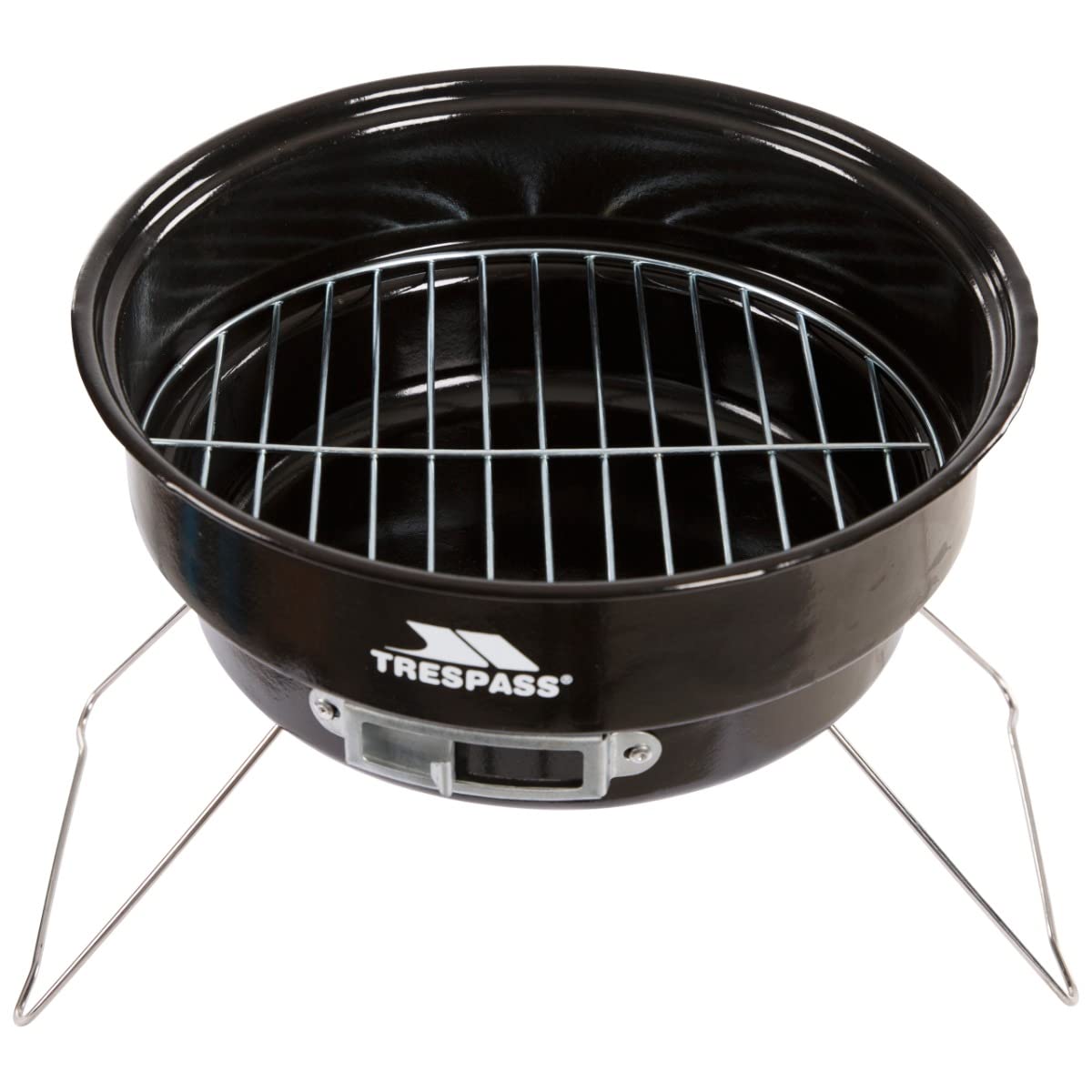 Trespass Barby Barbecue 2 Niveaux de Barbecue Portable pour Camping, extérieur, Jardin, Festivals avec poignée et Pieds Amovibles Noir 24 x 27 x 27 cm
