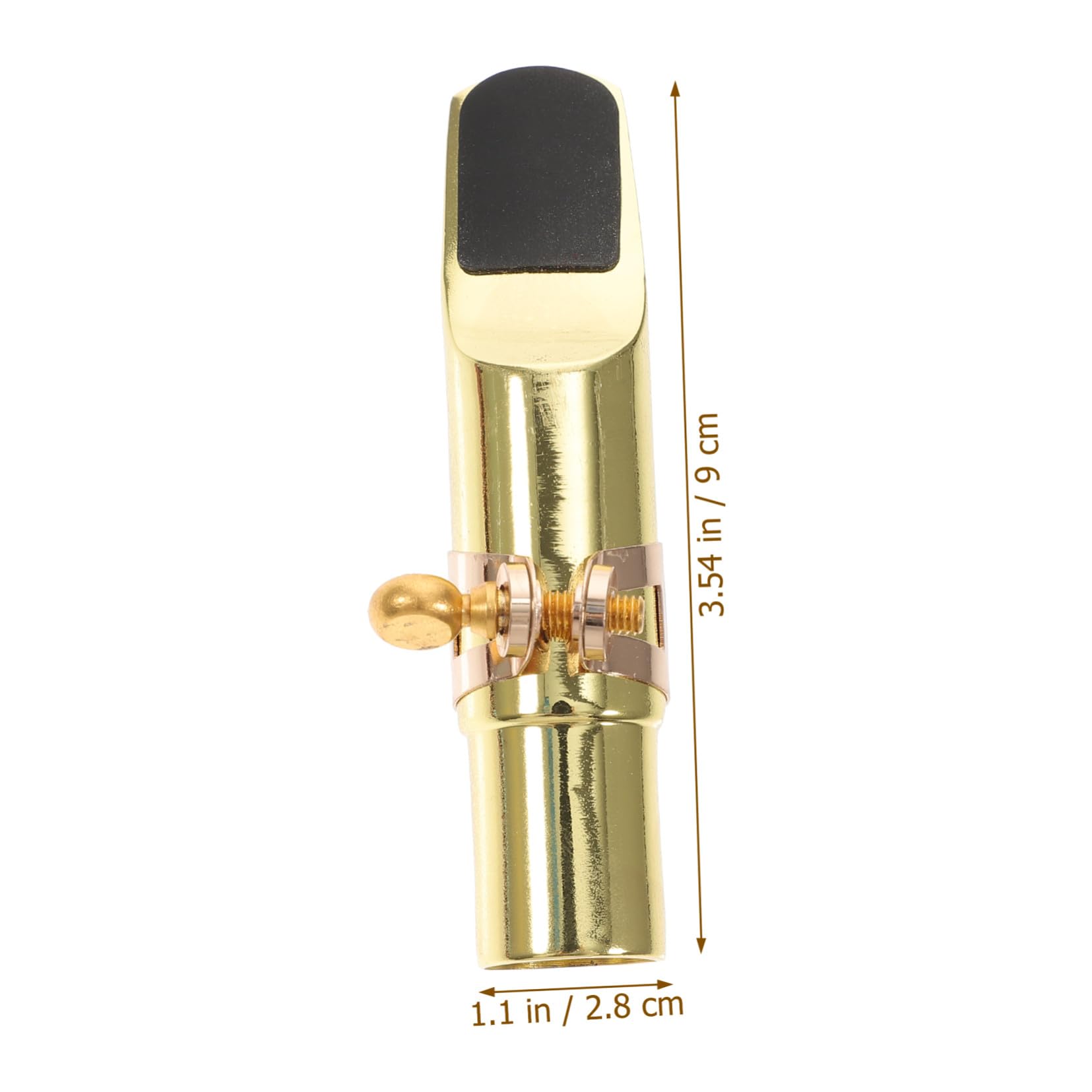 Alto Kappe Satz mit Blattschraube, Rohrblatt und Kappe in Gold | Metall Holz Ausführung, Schlichtes Design, als Zubehör für Blasinstrumente