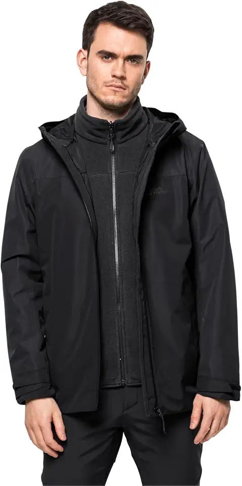 Jack Wolfskin Herren Taubenberg 3in1 Jkt M Jacket, Schwarz, M EU