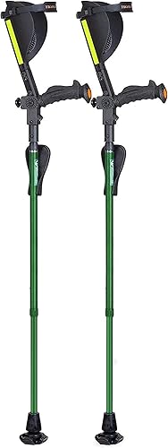 Ergobaum  Prime 7 Generación por Ergoactives. 1 par (2 unidades) ergonómico antebrazo MuletasAdulto 56 6 pulgadas ajustable., Verde, 1