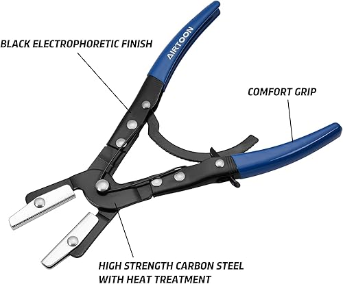 Miniatura 5 de AIRTOON Juego de 3 alicates para manguera, trinquete de bloqueo automático, alicates para mangueras flexibles, automoción, líneas de gas, radiador,