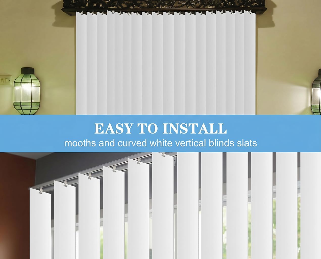 12PCS PVC Vertical Blind Replacement Slats with 12pcs 3CM Repair Tabs