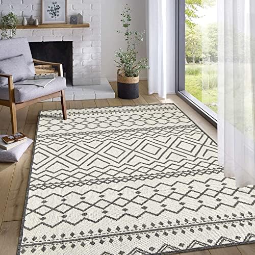 Enyhom Indoor Outdoor Carpet Rug High Traffic Area Rug Large Durable Flat Weave Floor Carpet Rug for Backyard, Beach, RV Camping, Picnic