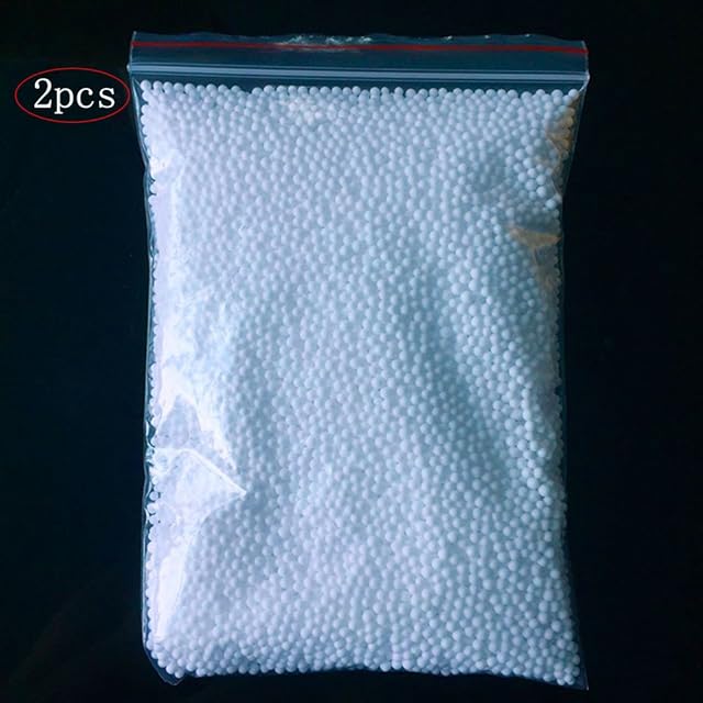 MINGZE 2pcs White Styrofoam Foam Balls for DIY and Slime Supplies, Craft Foam Balls 2.5-3.5mm for Kids DIY Arts Crafts Decorations (approximately 40000 Foam Balls) (White)