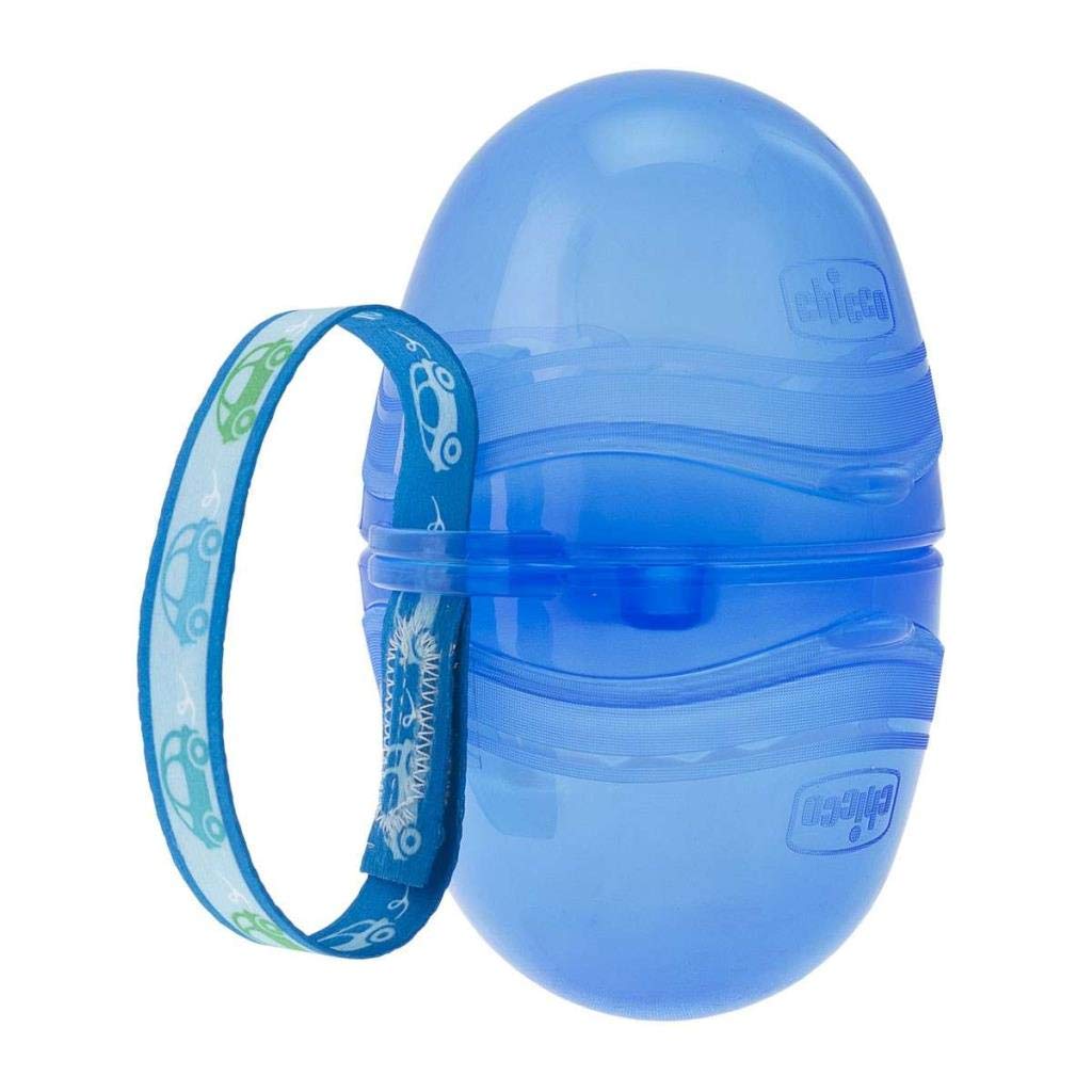 Chicco - Portachupetes de dos chupetes individuales, color azul