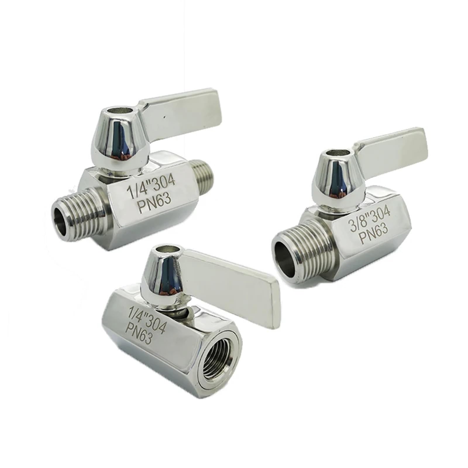 1/8" 1/4" 3/8" 1/2" 3/4" 1" Female Male Thread 304 Stainless Steel Mini Ball Valve Coupler for Water Oil Gas (Female to Female, 0,25 cala)