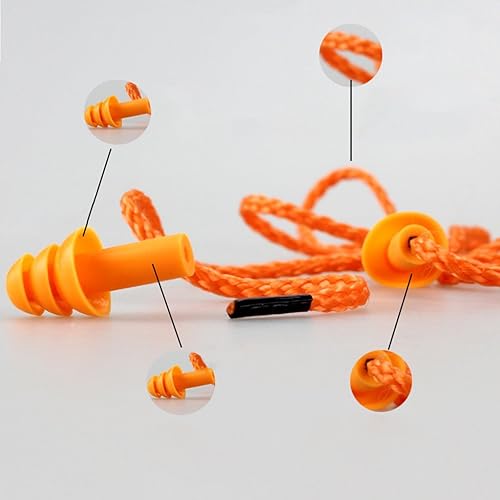 Miniatura 6 de Forgun Tapones de silicona suave con cable para los oídos con reducción de ruido, orejeras de protección auditiva