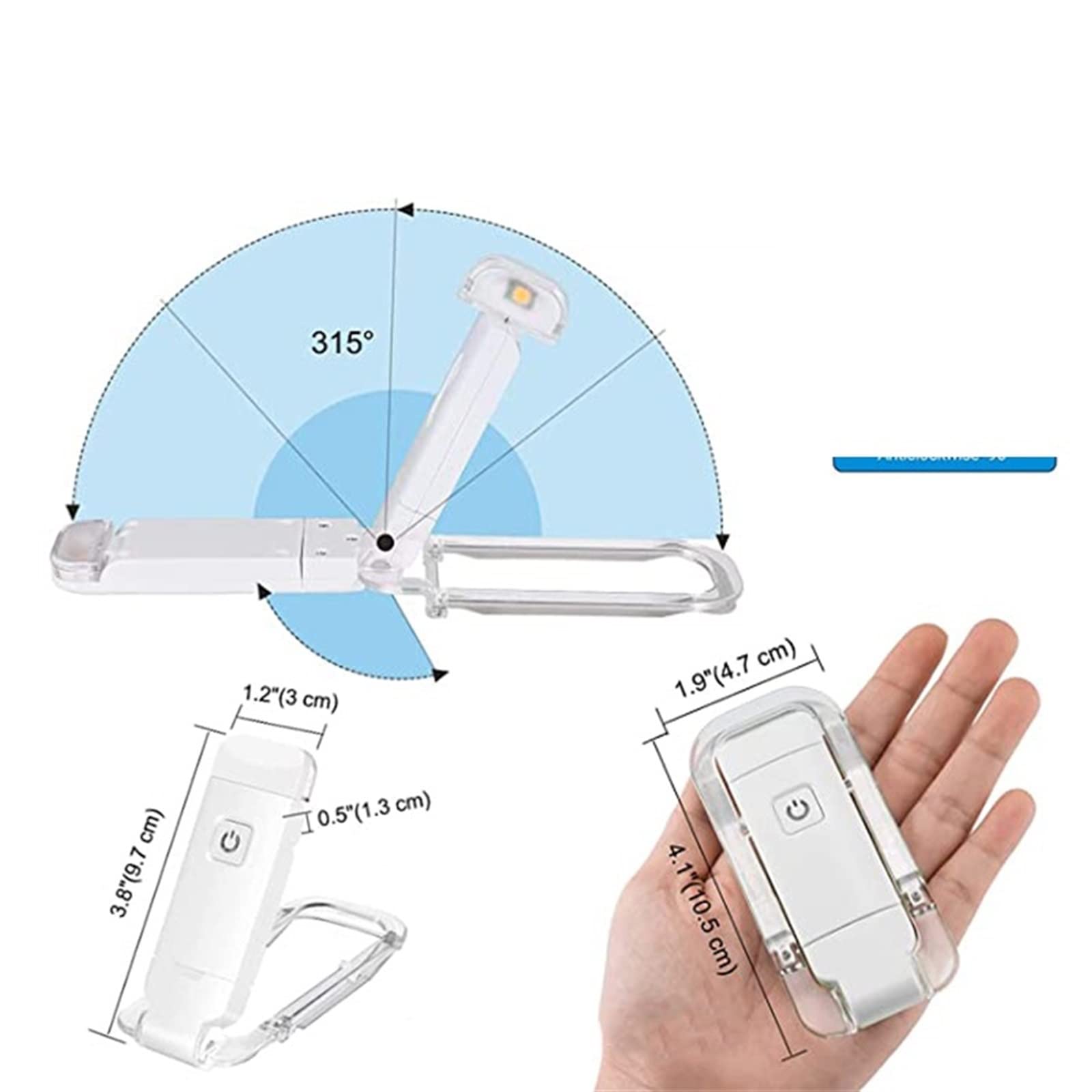 XTYPE Mini segnalibro a LED Leggere la Luce USB Ricaricabile Libro Luce di Lettura Luminosità Regolabile Protezione degli Occhi Portatile Luce del Libro con Clip