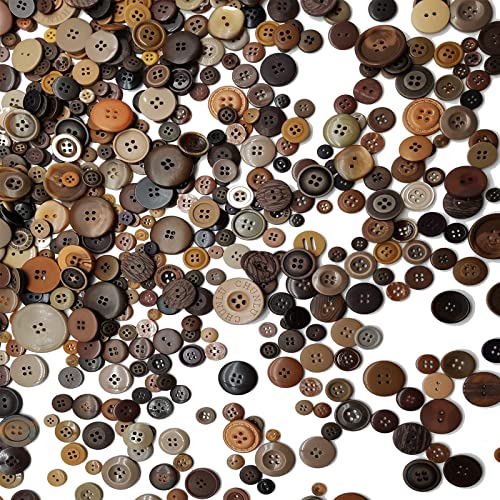 Esoca 650Pcs Brown Button Assortment Brown Buttons For Crafts Tan Craft Buttons Bulk Assorted Sizes Buttons Brown For Crafting #TOP5
