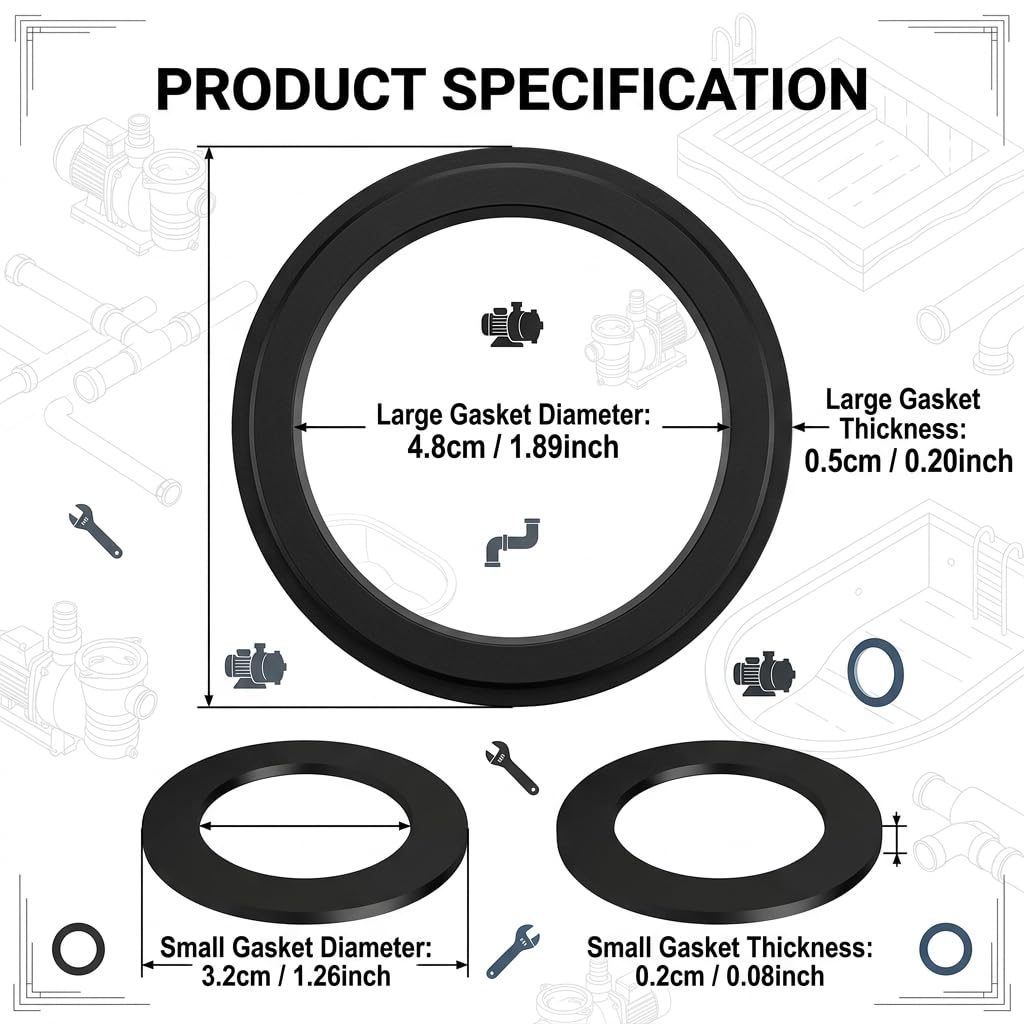 3 Stück Dichtungen Zubehör,Gummidichtungsset,Entleerungsventil Pool Kupplungsdichtungen Ersatzteile,Waterpump Dichtung Seal für Whirlpool