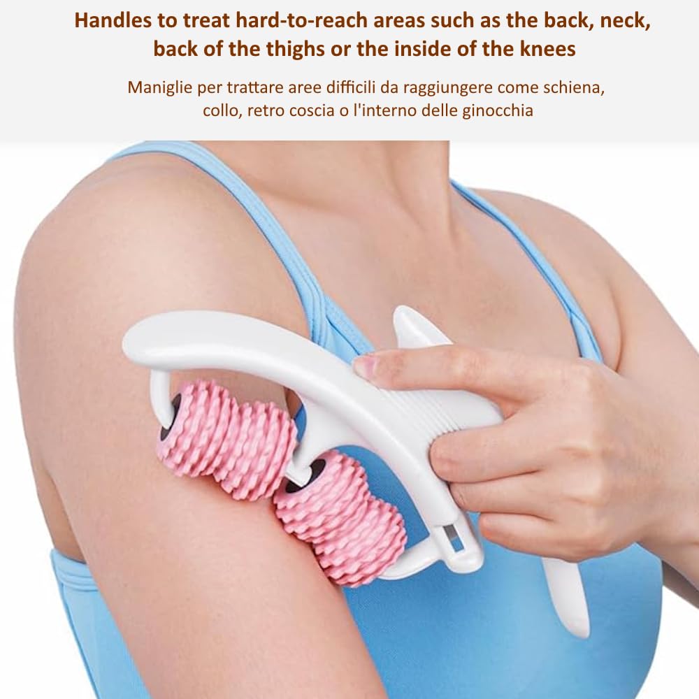 FFitness Rullo per massaggio anticellulite – Massaggiatore Cellu Roll Automassaggio Muscolare Gambe Glutei Fitness Yoga (Verde Ottanio)