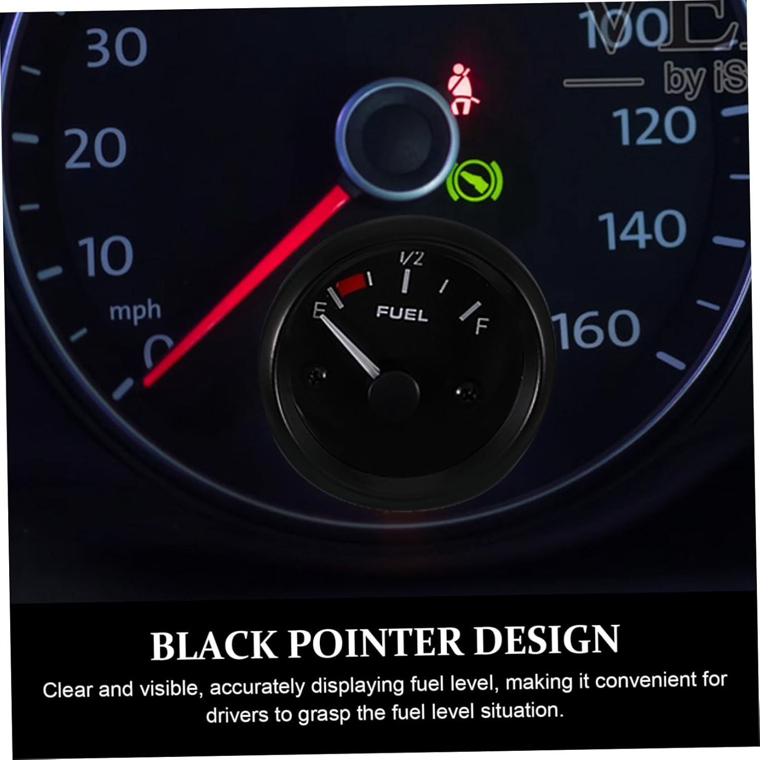 Vehicle Fuel Gauge Black Dial Pointer Automotive Fuel Level with Float for Car and Engineering Vehicle Replacement