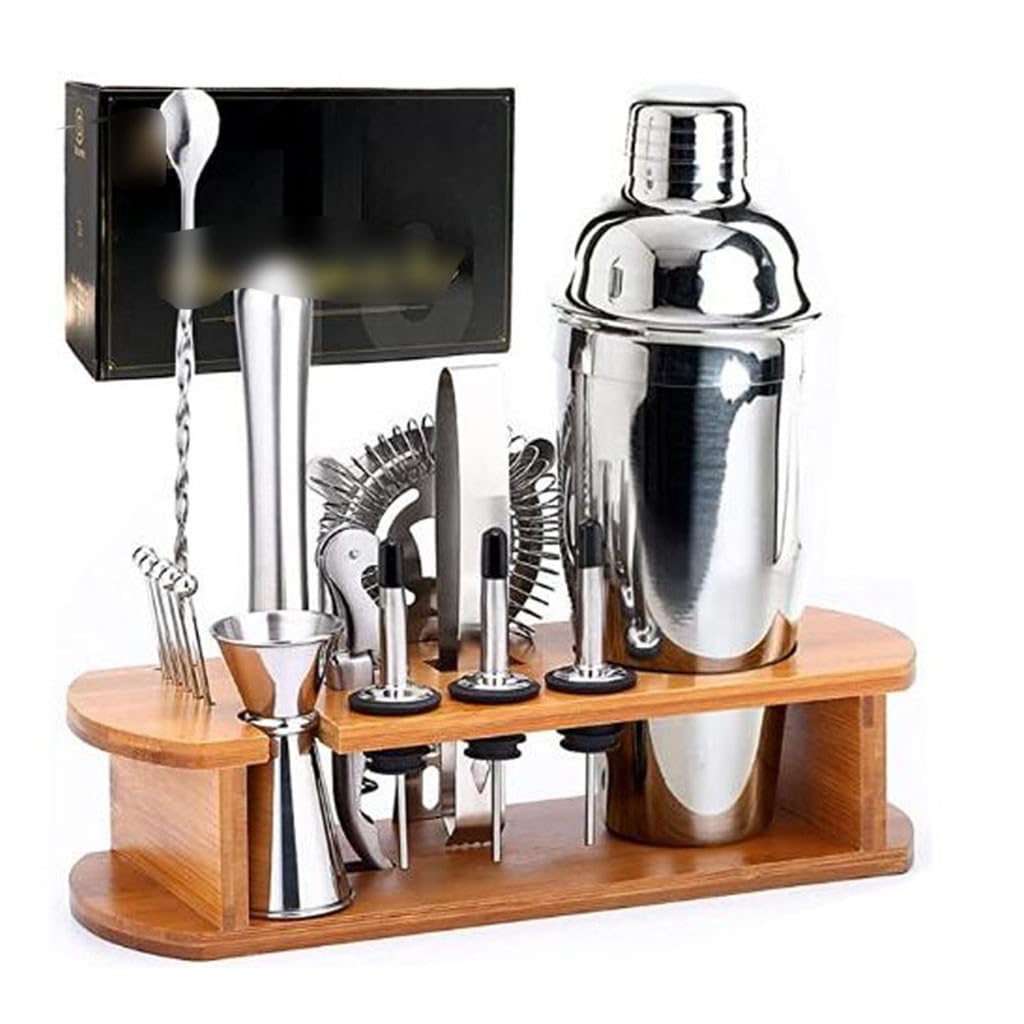 Coctelera de acero inoxidable con juego de 16 piezas de barra de barman profesionales