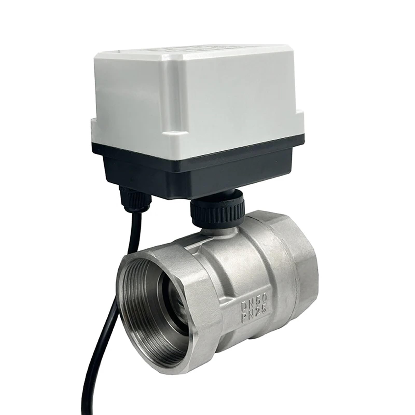 2'' Stainless Steel Motorized Ball Valve DN50 220V 12V 24V 3-Wire 2 Point Control Electric Ball Valve 1Pcs(12VDC)