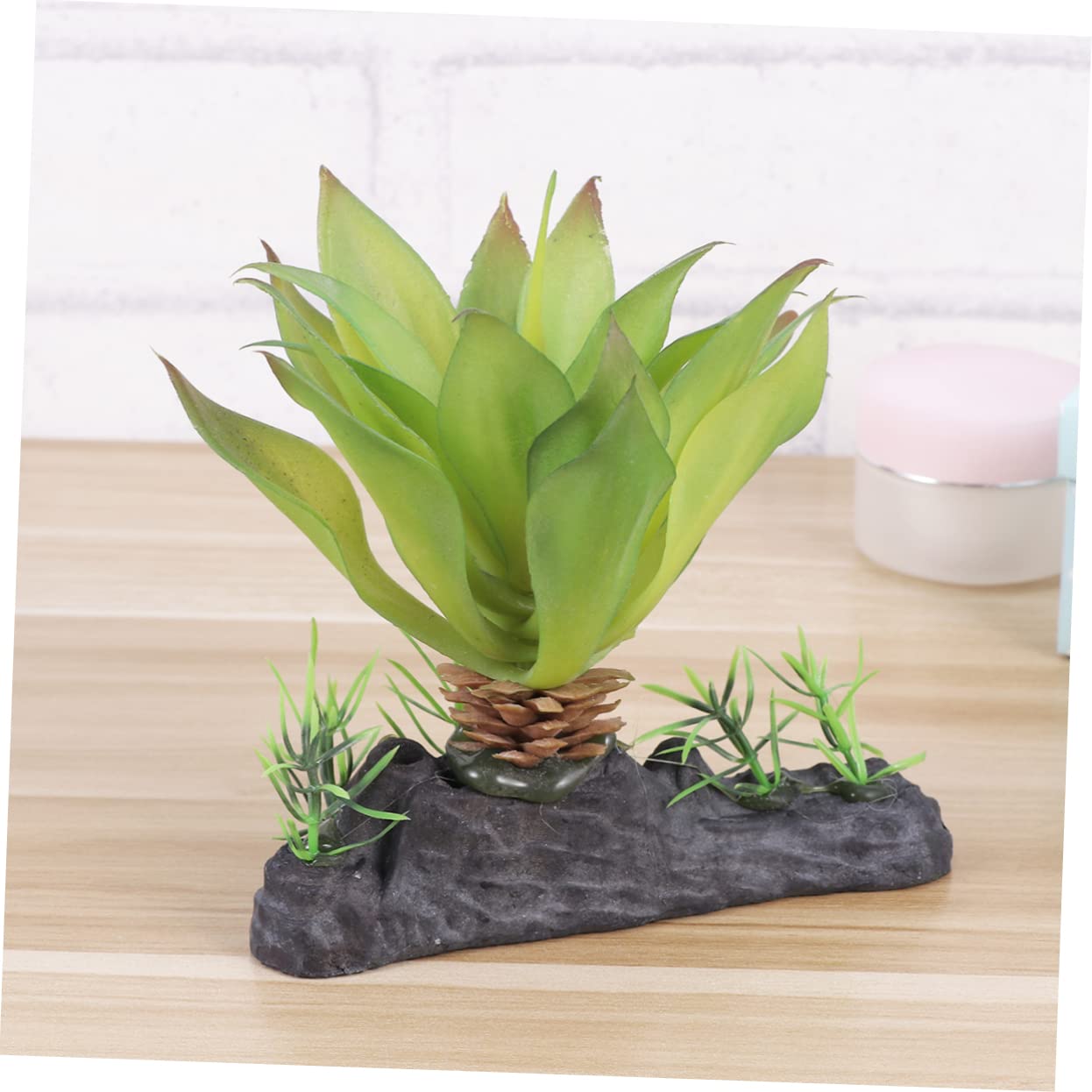 POPETPOP Decoración Pecera 3 Uds Plantas Seguras Tortuga para Peces Decoración Suculentas Terrario Adorno Decoración Hogar Tortuga Lagarto Qlgreen Reptil Tanque Simulado