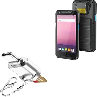 BoxWave Adapter Compatible with JRHC Android 8.1 Barcode Scanner (5 in) - Micro SD Card miniReader, USB Type-C OTG Reader USB3.0 Adapter Keychain - Metallic Silver