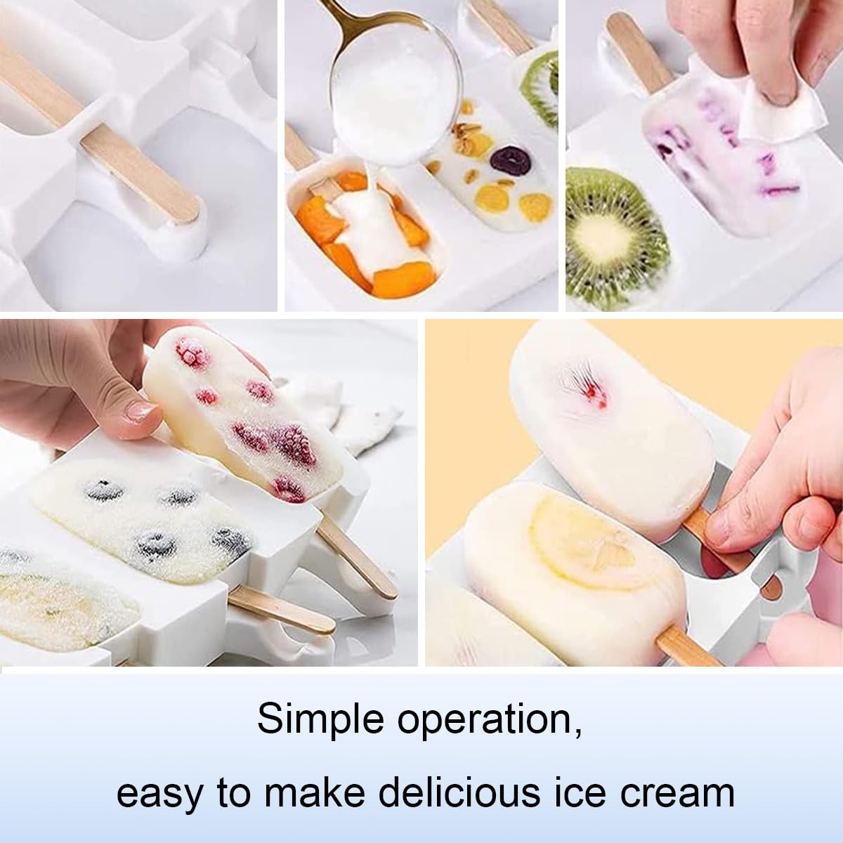 3 Stampi Per Gelato In Silicone - Kit Completo Con Bastoncini, Sacchetti E Etichette - Foto 7