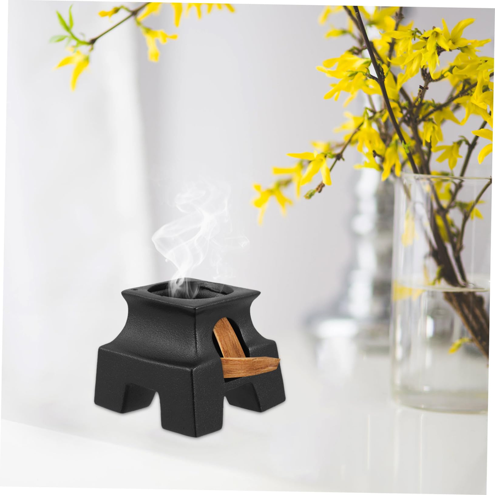 Keramik Palo Santo Halter und Räuchergefäß mit Ascheauffangplatte Schwarz Multifunktional für Meditation und Bürodekoration