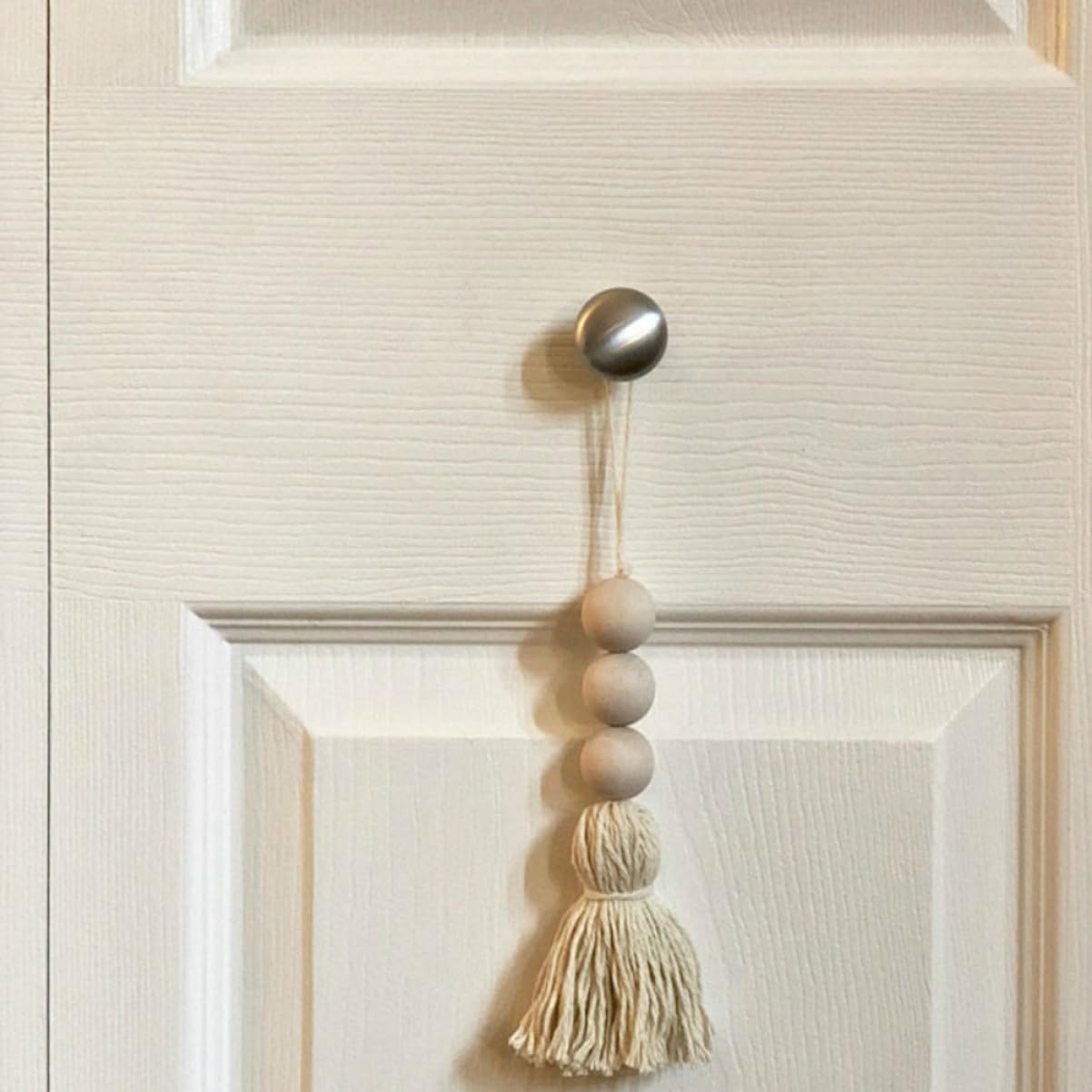 2pieza Borlas De Algodón Cuentas De Madera Para Colgar Decoración Borlas Hechas Mano Cuerda Natural Decoración Para Manija De Armario