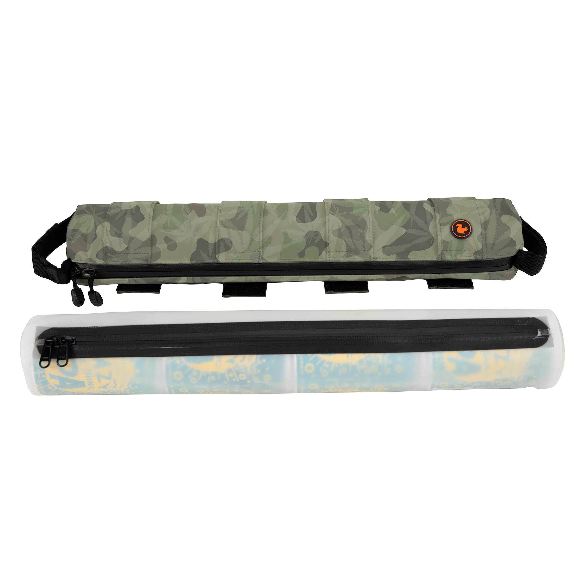 STASHERS Modular Insulated Adventure Hike & Bike Frame Top Tube Handlebar Can Sling Bags (Large 4-Can Bag, Laughing Grass Camo)