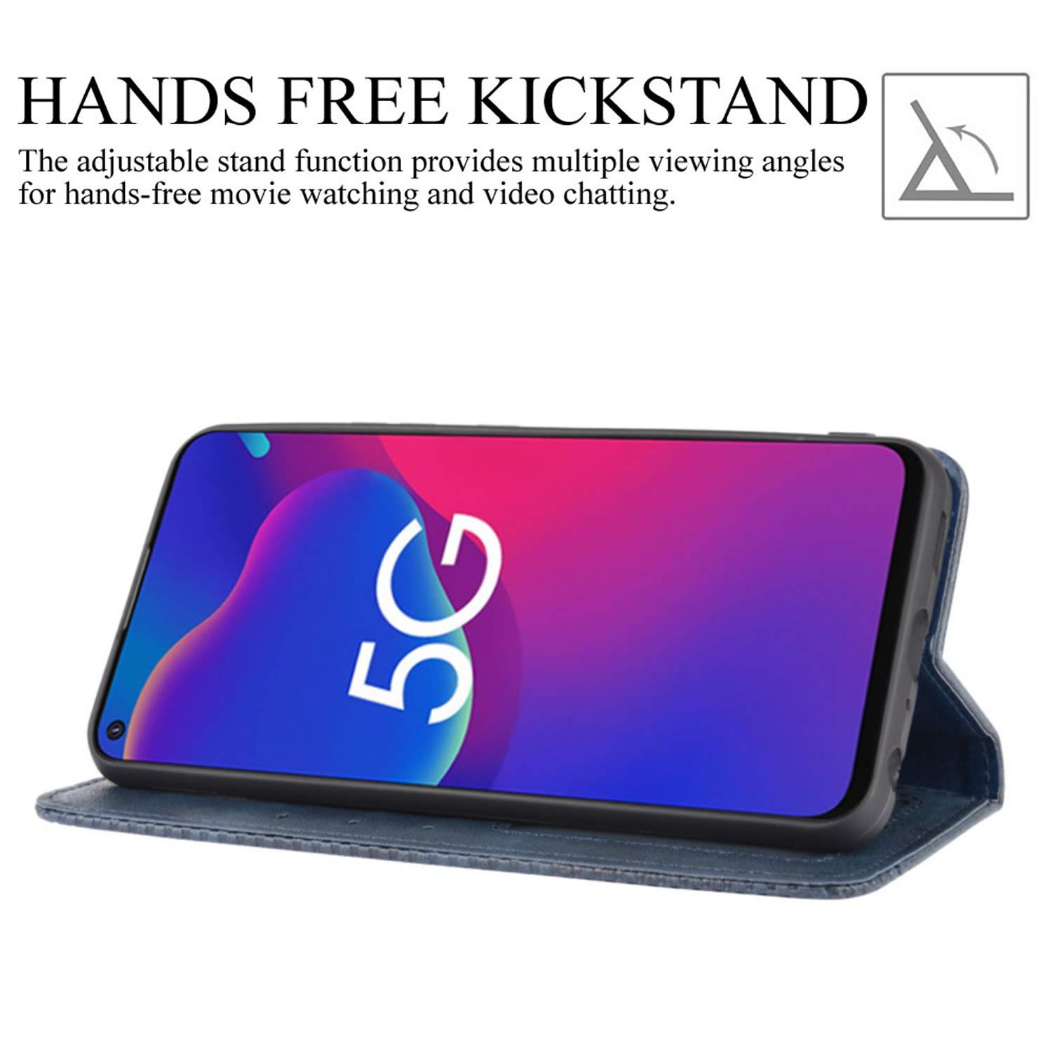 Lederschutzhülle Für ZTE Blade 20 / Blade 10 Smart – Retro Flip Case Mit 3 Kartenfächern, Magnetverschluss & Standfunktion