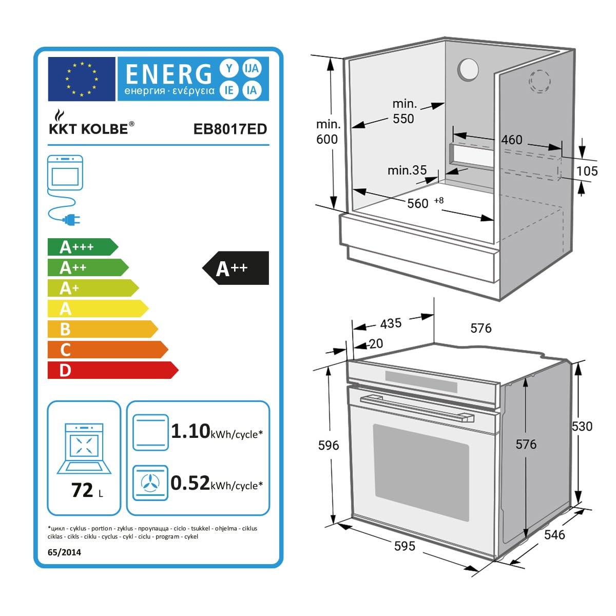 KKT KOLBE Autarkes Herdset 60cm Einbaubackofen EB8017ED 59cm Induktionskochfeld IH85904FZ Katalyse Pizzafunktion Grill Umluft Heißluft Timer Airfry