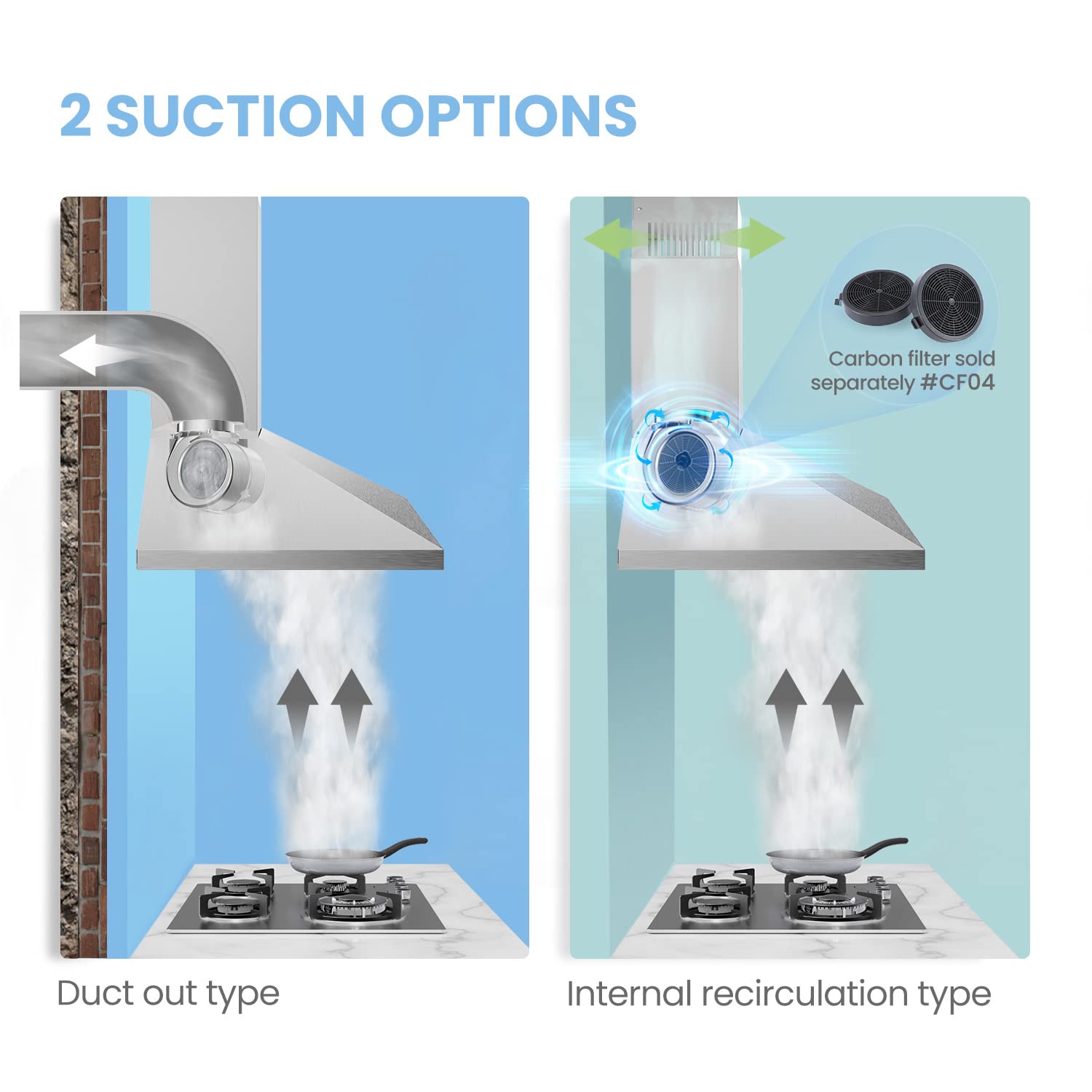 Buy COMFEE' 60 cm Chimney Cooker Hood Stainless Steel Extractor Hood