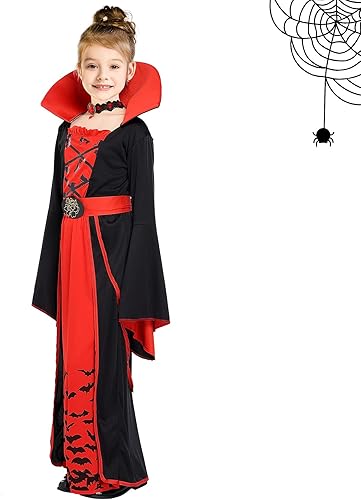 Vista 2 de Royal Vampire Costume for Girls Halloween Gothic Vampiress Role Play Cosplay Dress Up