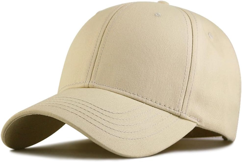 Oversize XXL Baseball Cap Cotton Big Head Hats Solid Color Large Head Hats Plus Size Hat Adjustable 23"-25.5"