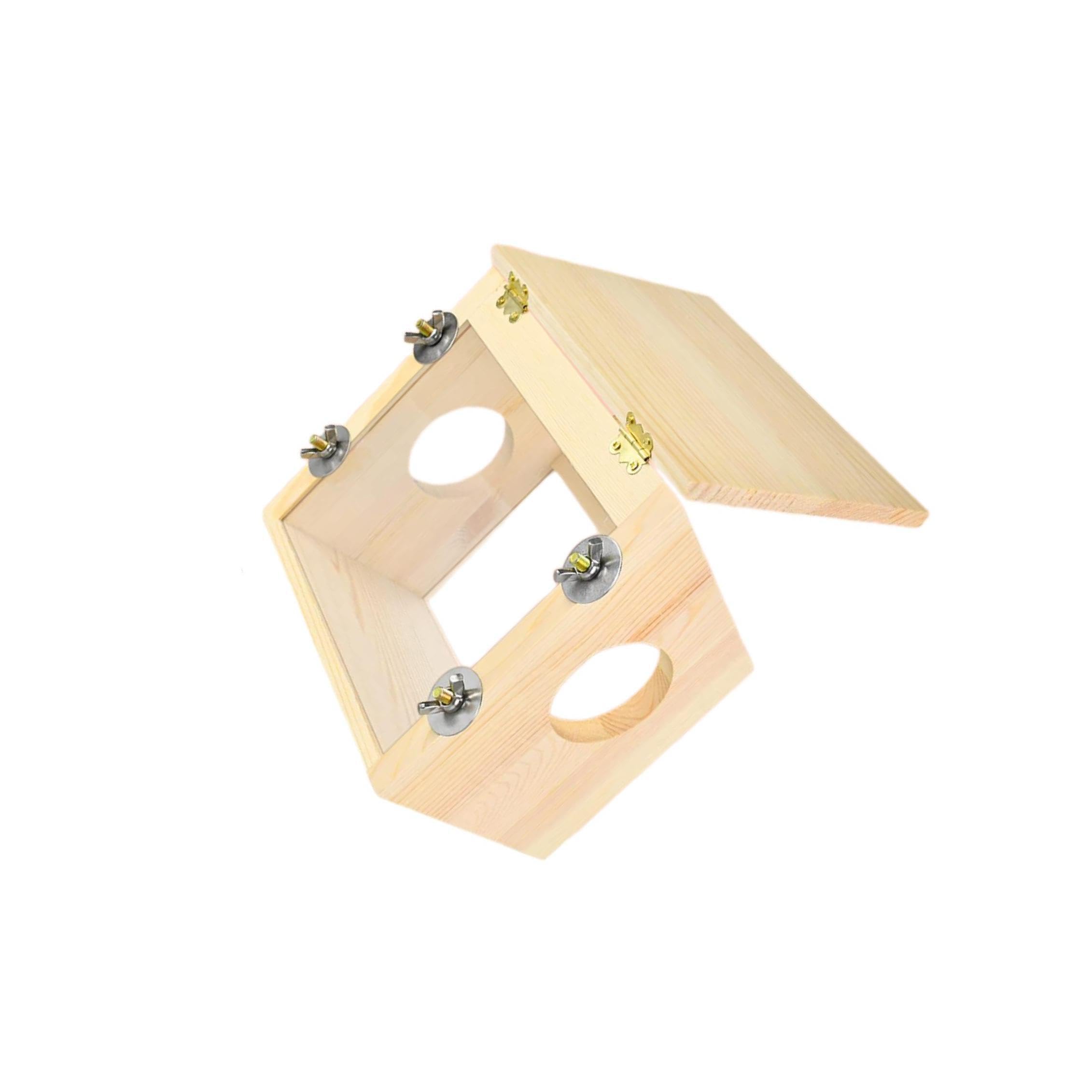 AUYXSSZ Designer Wooden Nest House For Dwarf Hamsters Mice And Gerbils Offers Safe Space With Ample Opportunities To Observe Pet Activities Rats Habitat Decor