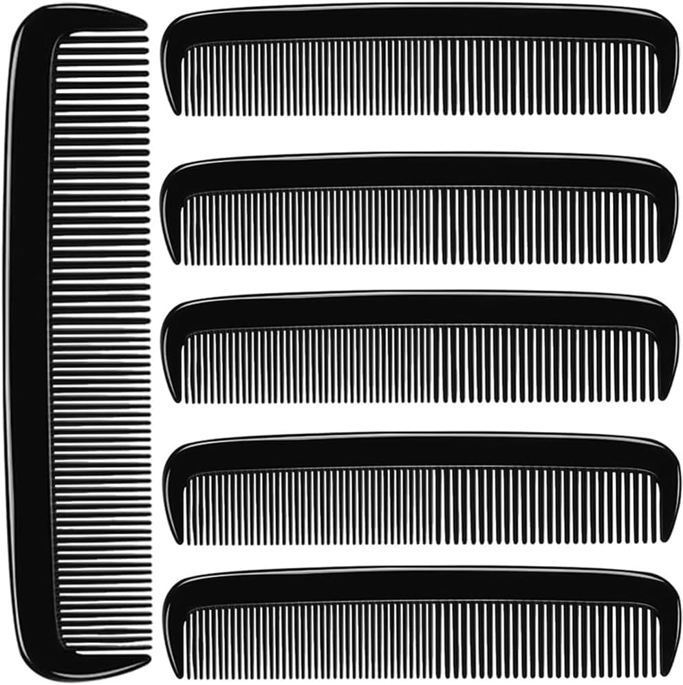 LUXXII (6 Pack) 5" Pocket Hair Comb Beard & Mustache Combs