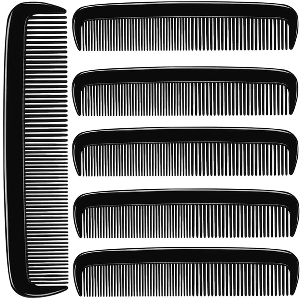 (6 Pack) 5″ Pocket Hair Comb Beard & Mustache Combs for Men’s Hair Beard Mustache and Sideburns
