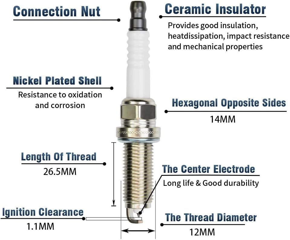 Set of 8 UF861 Ignition Coil Pack with Spark Plugs Compatible with Nissan Altima L4 2.5L 2019 2020 2021, for Nissan Rogue L4 2.5L Replace# 224486CA1A
