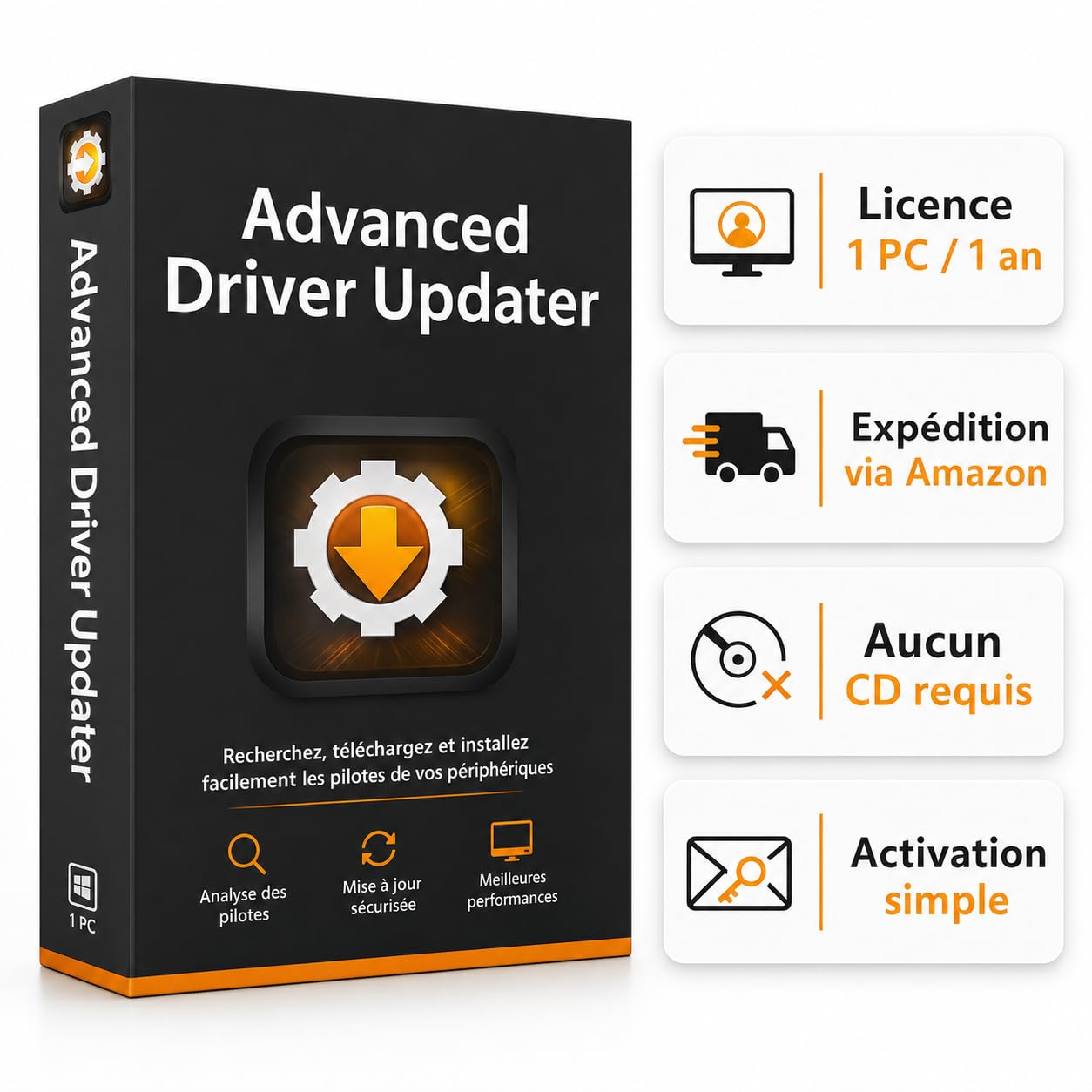 Advanced Driver Updater - Holen Sie sich die neuesten Gerätetreiber für Ihren PC | 100% Original-Treiber | Verbessern Sie die Systemleistung | 1 PC 1 Jahr |