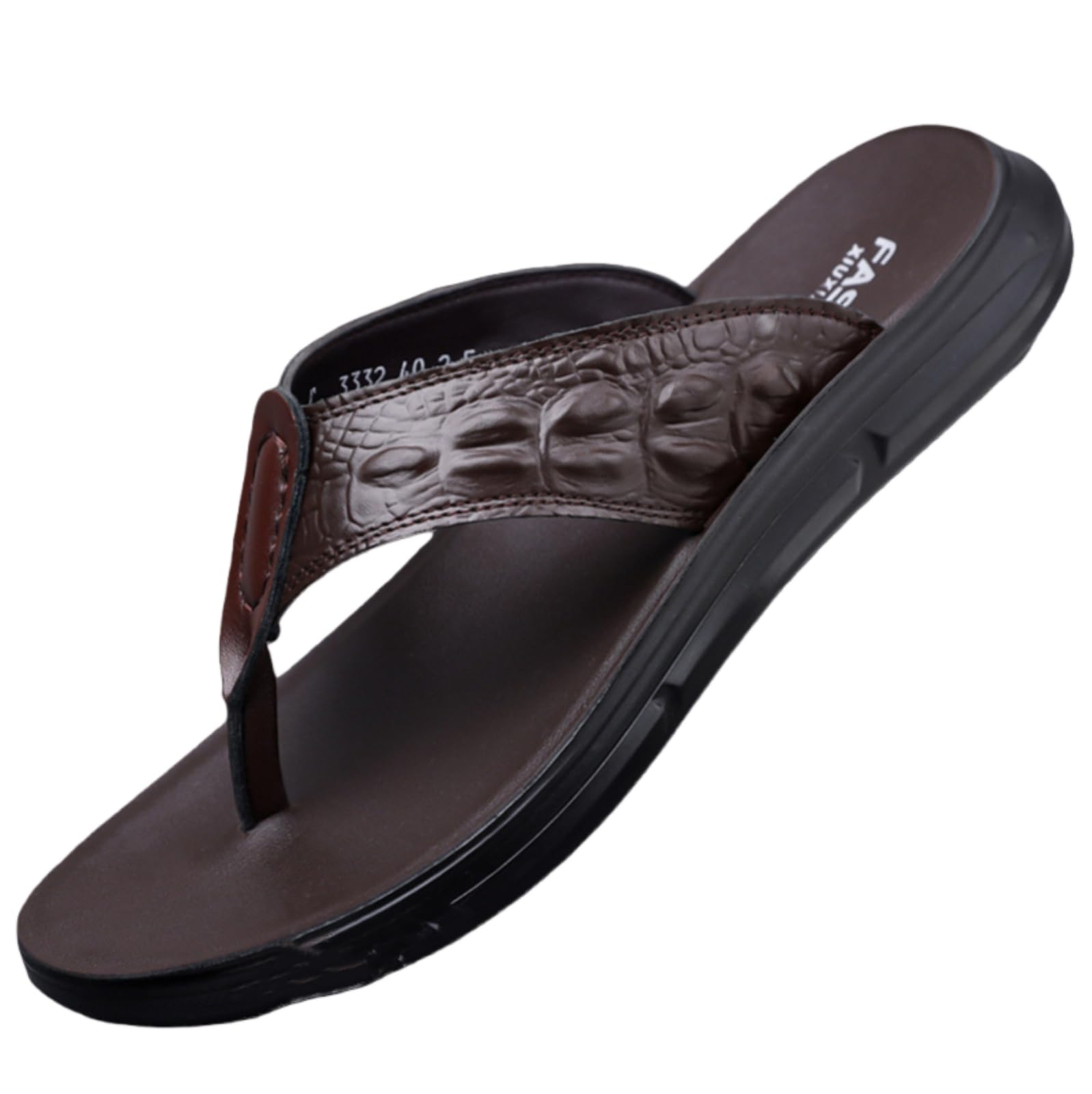 Gyios Flip Flops Mens Black Thong Sandals Summer Casual Beach Daily Wear Shoes Outdoor Comfortable Leisure-brown-39