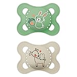 MAM Original Matte Baby Pacifiers, Binky for 0-6 Months, BPA-Free Silicone Nipple, Easy to Clean, Best for Newborn Babies, Developed with Medical Experts, 2 Count Binkies with Sterilizer Case