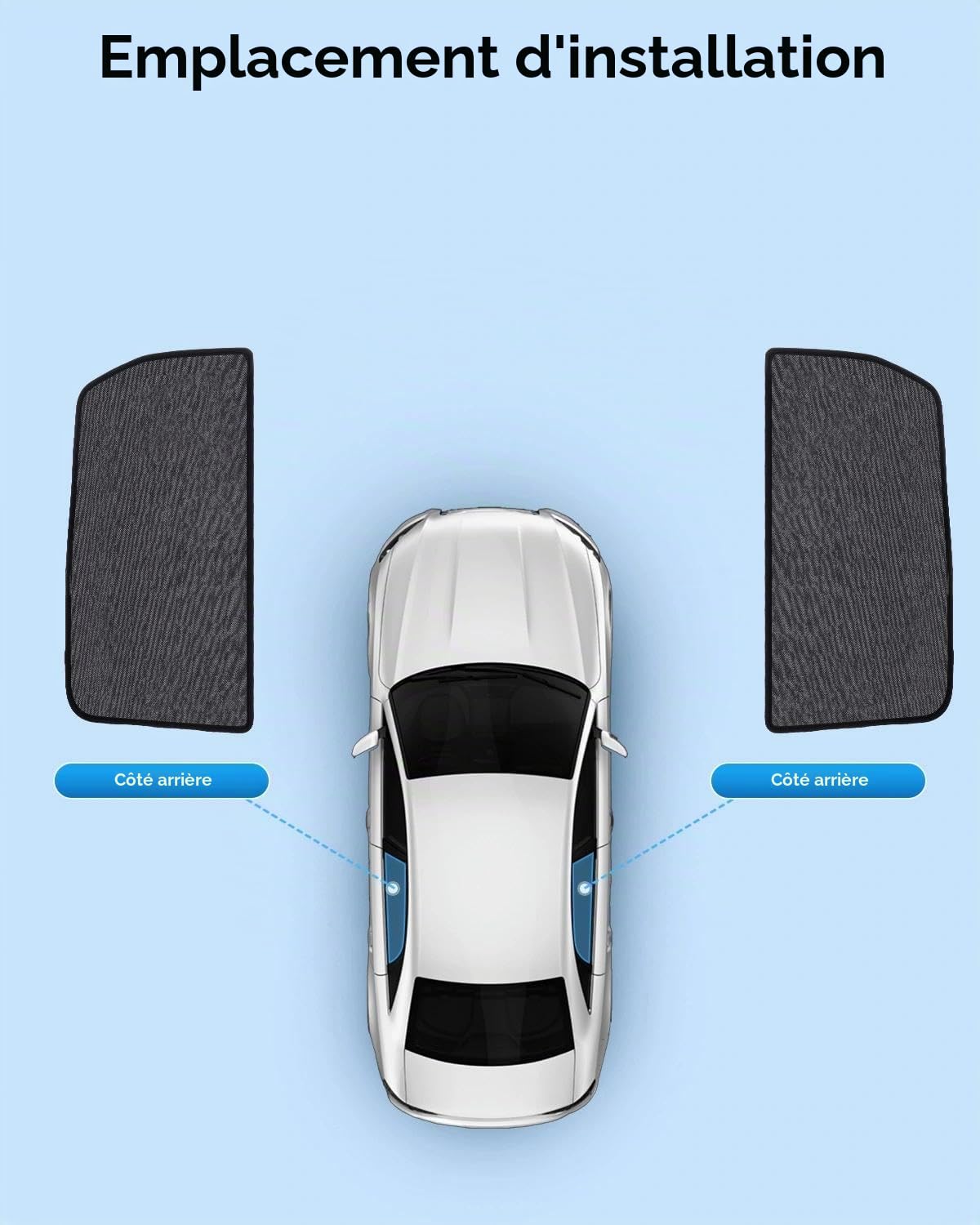 Set de 2 Pare-Soleil pour Voiture pour Audi Q4 e-tron (2021–2025), Pare-soleils pour fenêtres latérales arrières – Tissu en Maille Respirant, Protection UV et Thermique, Protection visuelle pour bébé
