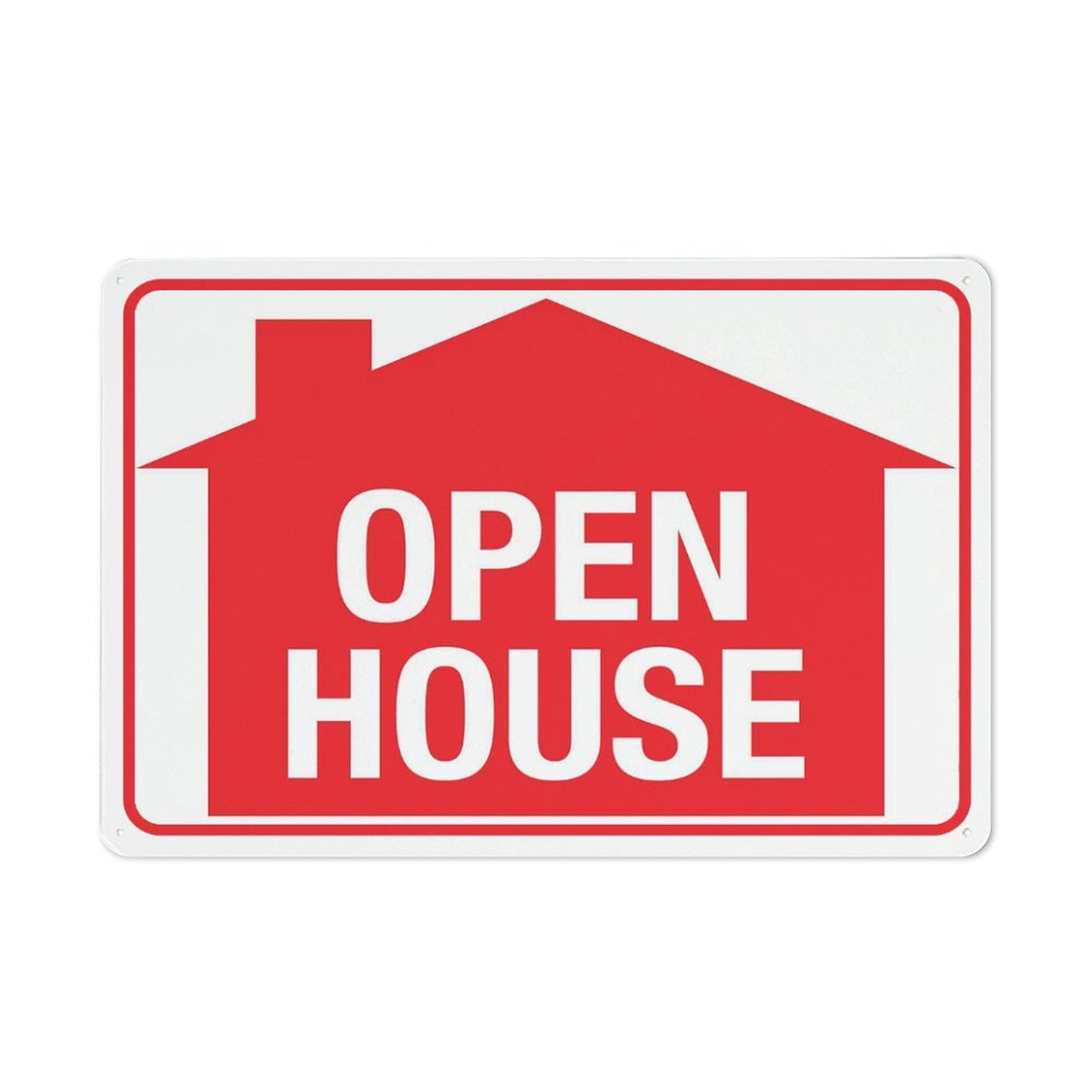 Open House Sign - UV-Ink Printed Aluminum 12"x8", Fit for House & Business