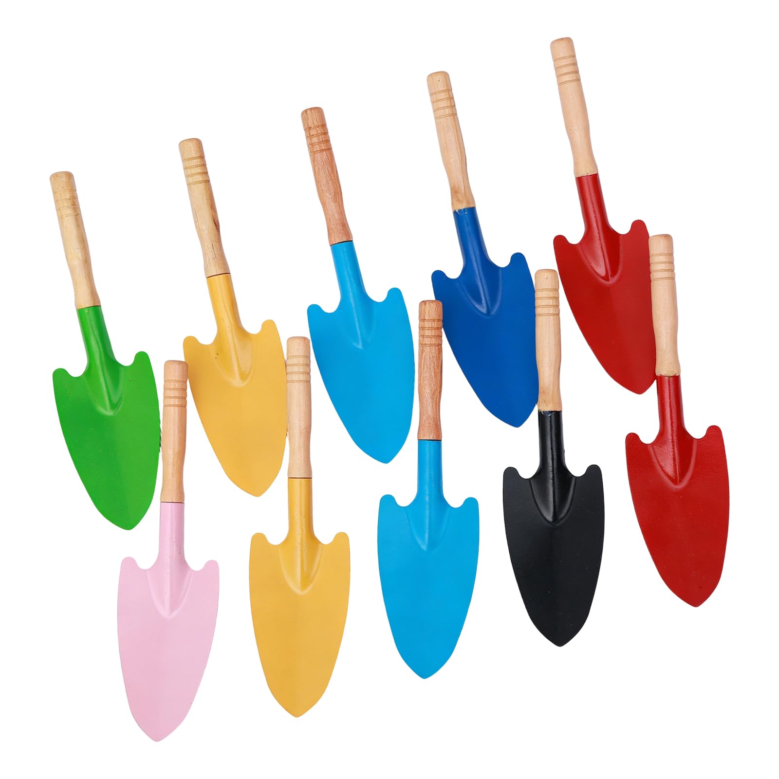 Msioytog 10Pcs Wooden Handle Gardening Shovel Portable Soil Loosening Tool For Planting Transplanting Beach Toddler Wooden Handle Spoon