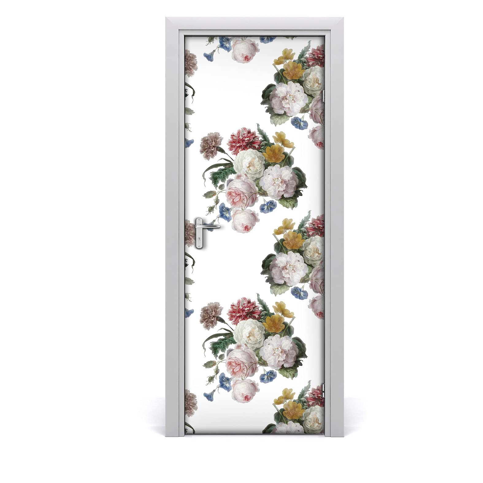 Autocollant de porte auto-adhésive 70x200cm et papier peint floral mural