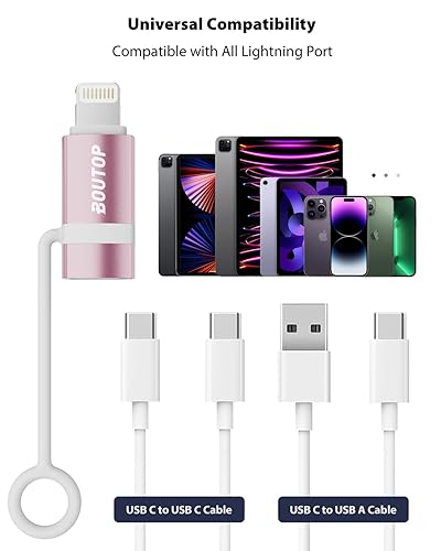 Vista 29 de [Certificado MFi] Adaptador USB C a Lightning, adaptador tipo C a Lightning, compatible con carga rápida PD de 36 W, compatible con iPhone, iPad