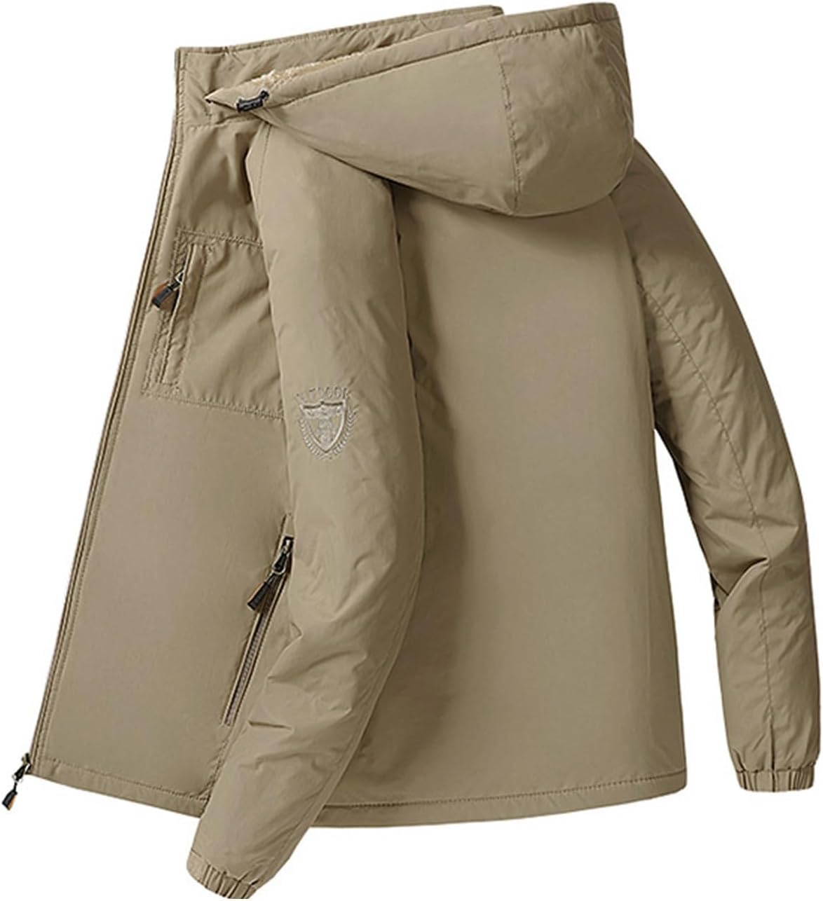 Black Waterproof Winter Warm Jackets for Men:Fashion Lightweight Zip up Hiking Outdoor Coats Fall Outfits